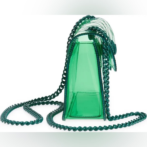 Kurt Geiger London Medium Kensington Green Vinyl Crossbody Bag - Picture 8 of 9